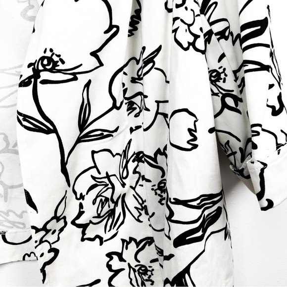 Floral Black and White Women's Jacket - Picture 7 of 11